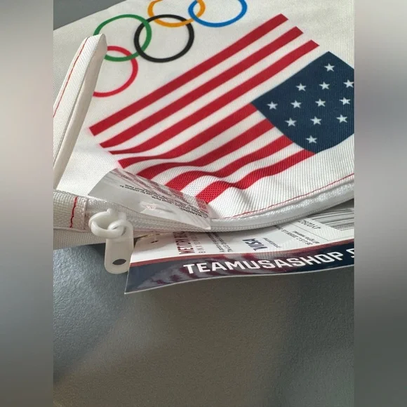 Team USA Olympic Pouch with American Flag and Olympic Rings wet & dry beach bag - Picture 5 of 5